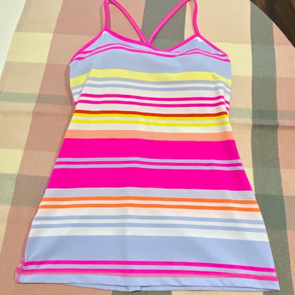Like New! Lululemon Power Y Tank Groovy Stripe - Picture 2 of 7